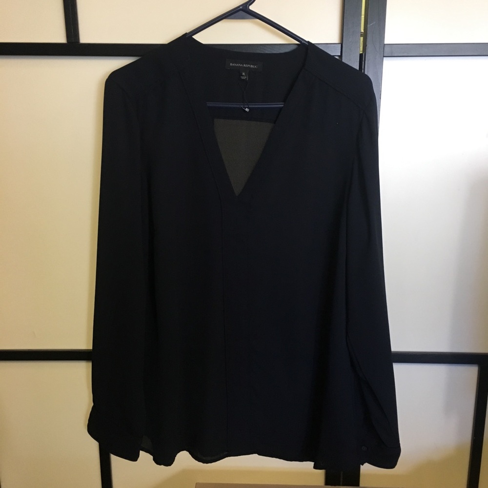 Navy Long Sleeve Blouse